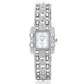 Reloj para Mujer de Acero Inoxidable - Esfera Rectangular, Cristales Decorativos, Diseño Moderno y Elegante, Movimiento de Cuarzo