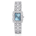 Reloj para Mujer de Acero Inoxidable - Esfera Rectangular, Cristales Decorativos, Diseño Moderno y Elegante, Movimiento de Cuarzo