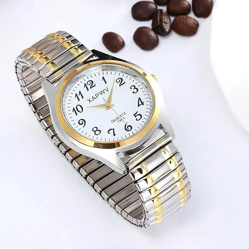 Reloj Femenino de Acero Inoxidable – Diseño Elegante en Plata con Set de Joyería a Juego