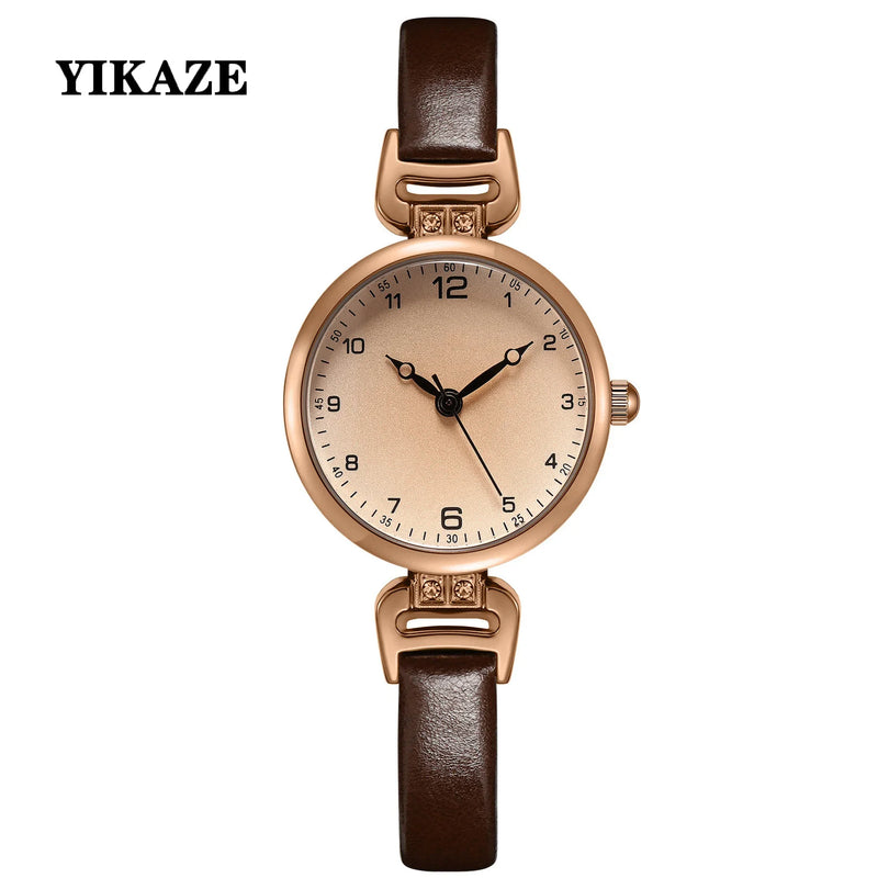 MAYZHISU Reloj Elegante para Mujer - Pulsera de Cuero PU, Esfera Pequeña, Diseño Retro, Movimiento de Cuarzo, Regalo para Mujeres y Niñas