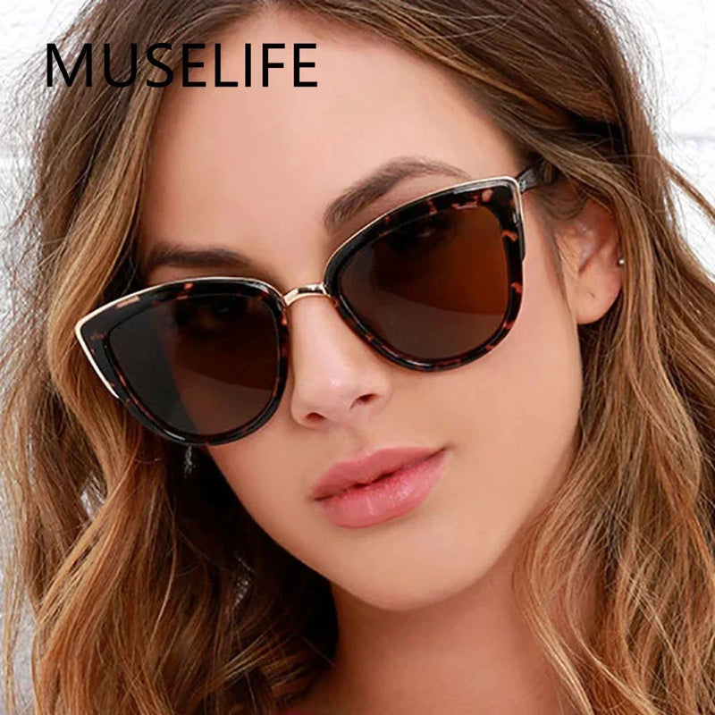 MUSELIFE Gafas de Sol para Mujer Cateye Vintage – Lentes Degradadas, Estilo Retro, Protección UV400