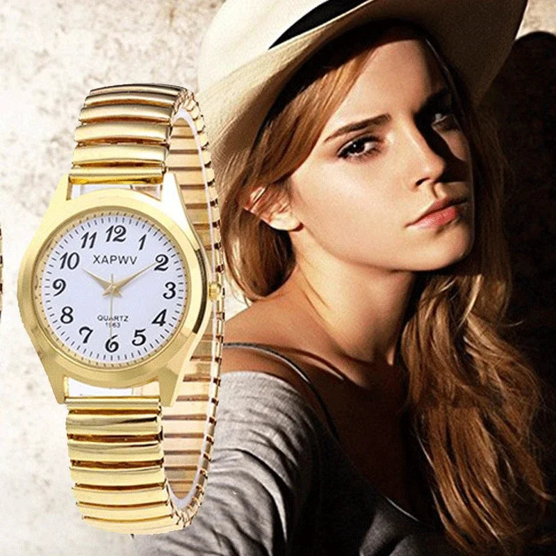 Reloj Femenino de Acero Inoxidable – Diseño Elegante en Plata con Set de Joyería a Juego