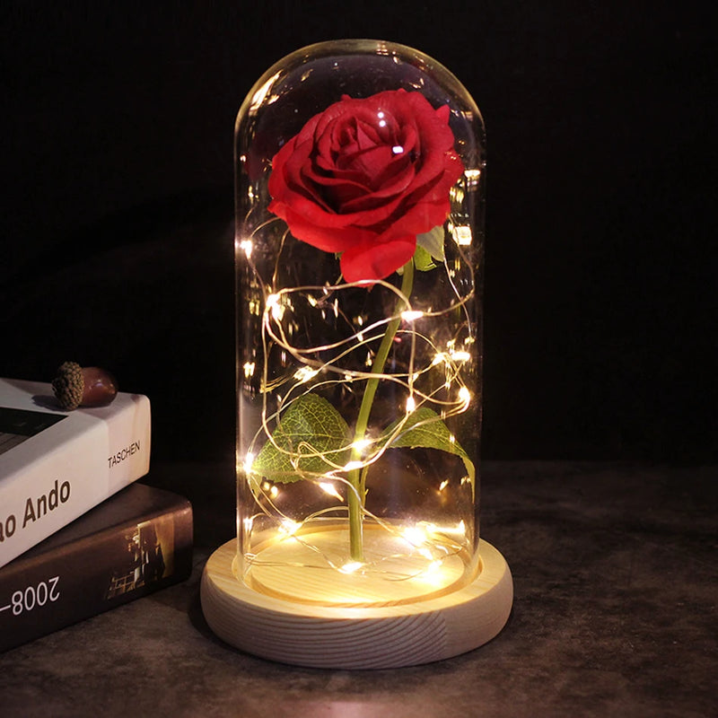 Galaxy Rose – Un Encantador Regalo para Mujeres | Flor Artificial Inspirada en La Bella y la Bestia, Perfecta para San Valentín, Bodas y el Día de la Madre