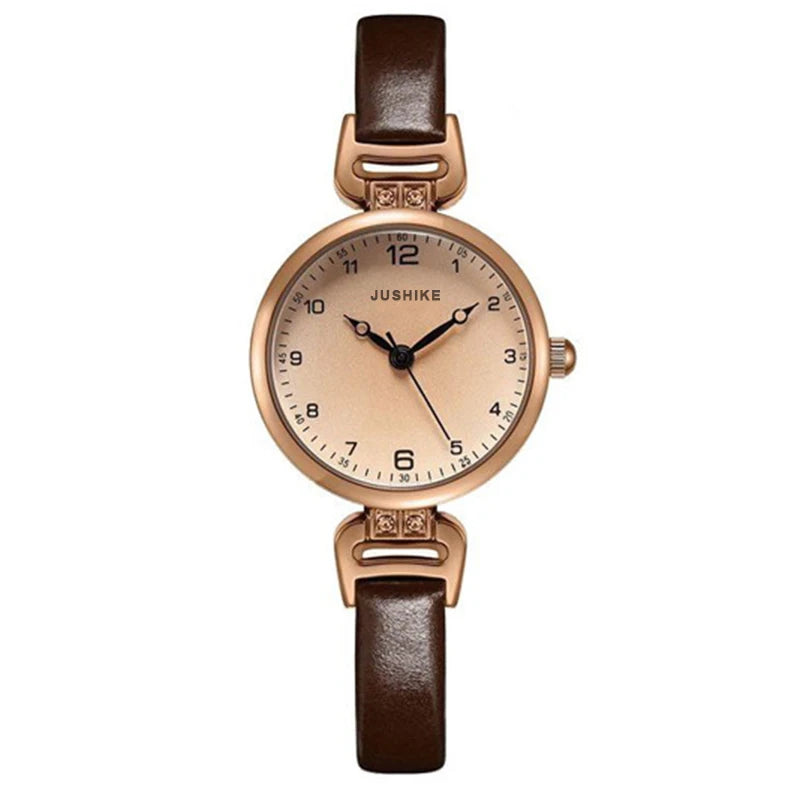 MAYZHISU Reloj Elegante para Mujer - Pulsera de Cuero PU, Esfera Pequeña, Diseño Retro, Movimiento de Cuarzo, Regalo para Mujeres y Niñas