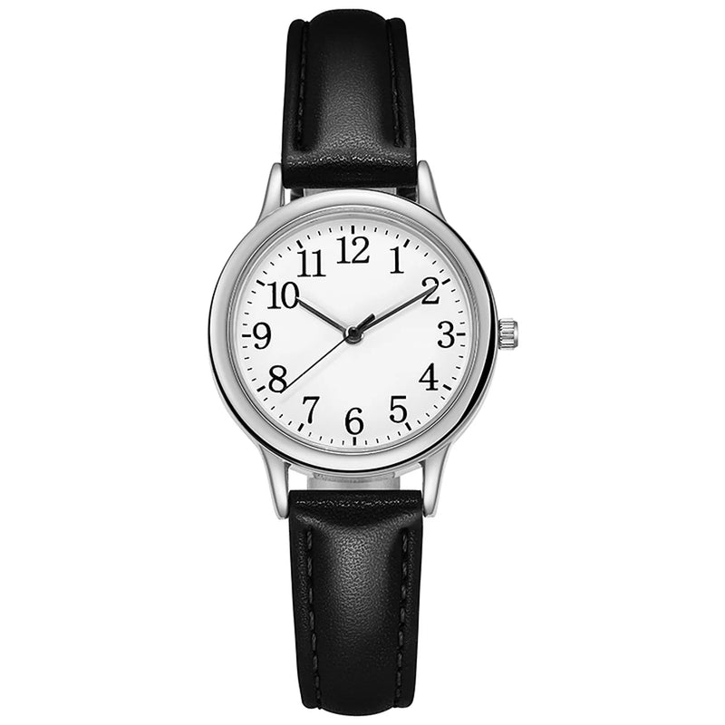 Reloj de Moda Casual para Mujer – Diseño Minimalista, Números Grandes, Correa de Cuero PU y Colores Vibrantes