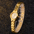 Reloj de pulsera para Mujer, Relojes dorados, esfera pequeña, reloj de pulsera Popular de cuarzo para tiempo libre, reloj elegante para Mujer